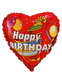 Шар сердце 45 см "Happy Birthday"