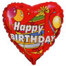 Шар сердце 45 см "Happy Birthday"